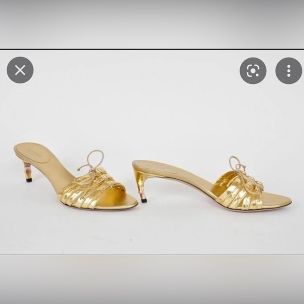🌟Beautiful GUCCI Gold Metallic Python Sandals US 7.5